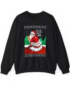Santa Going Toilet Funny Ugly Christmas Sweatshirt For Unisex