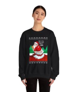 Alternative view of Santa Going Toilet Funny Ugly Christmas Sweatshirt For Unisex