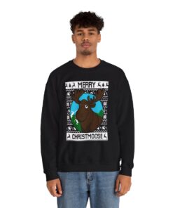 Merry Christmas Moose Christmas Sweatshirt