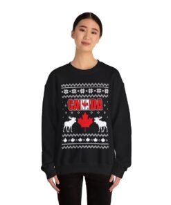 Alternative view of Moose Maple Leaf Canada Ugly Christmas Sweater For Women