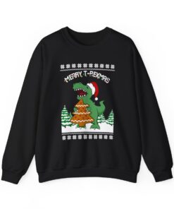 T-Rex Eating Christmas Cookies Christmas Sweatshirt Ugly