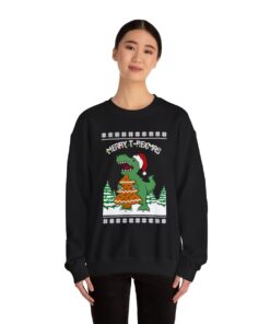 T-Rex Eating Christmas Cookies Christmas Sweatshirt Ugly