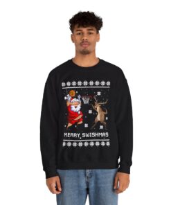 Alternative view of Merry Swishmas Santa Reindeer Men's Ugly Christmas Sweater