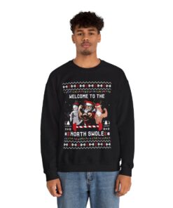 North Swole Santa Snowman Reindeer Christmas Sweatshirt For Men
