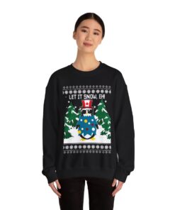 Let It Snow Eh Funny Canada Ugly Christmas Sweatshirt For Women