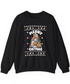 Meowy Catmas Christmas Sweatshirt Ugly For Unisex