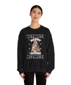 Meowy Catmas Christmas Sweatshirt Ugly For Unisex