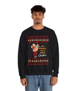 Alternative view of We Whiskey You A Merry Christmas Men's Ugly Sweatshirt