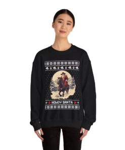 Howdy Santa Cowboy Ugly Christmas Sweatshirt For Women