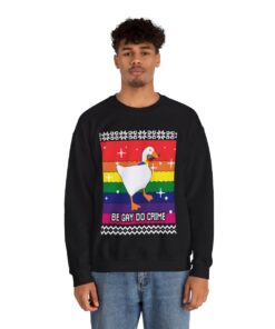 Be Gay Do Crime LGBT Christmas Sweatshirt For Men