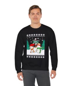 Alternative view of Naughty Snowman Christmas Sweatshirt Ugly For Unisex