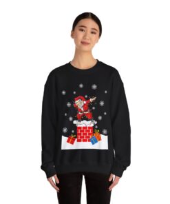 Alternative view of Funny Santa Dabbing Ugly Christmas Sweatshirt Womens
