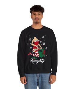 Naughty Santa Girl Christmas Sweatshirt For Men
