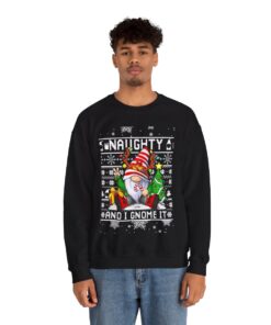 Naughty Gnome Christmas Sweatshirt For Men