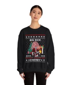 Big Nick Energy Santa Womens Ugly Christmas Sweatshirt