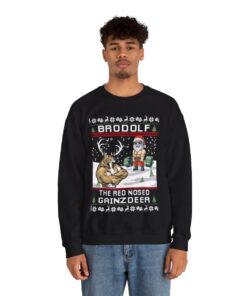 North Swole Reindeer Santa Christmas Sweatshirt For Men