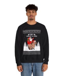Capybara Capy Through The Snow Christmas Sweatshirt For Men