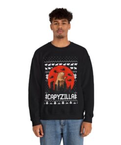 Monster Capybara Christmas Sweatshirt For Men