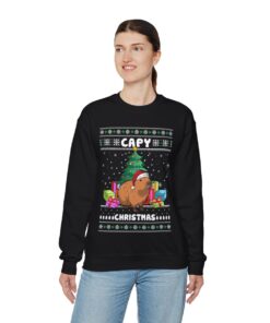 Capybara Ugly Christmas Sweatshirt Womens