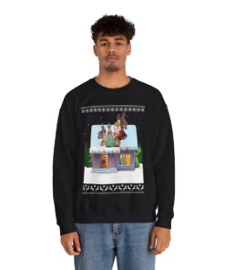 Santa Reindeers Playing Cards Christmas Sweatshirt For Men