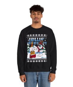 Chilling Snowman Christmas Sweatshirt For Men