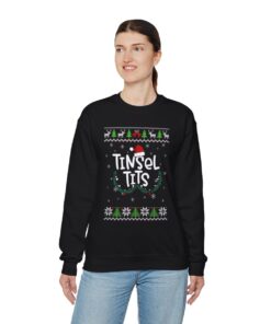 Alternative view of Tinsel Tits Ugly Christmas Sweatshirt For Women
