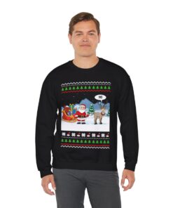 Alternative view of Hilarious Santa Reindeer Christmas Sweatshirt For Men