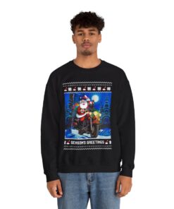 Alternative view of Season's Greeting Santa Christmas Sweatshirt For Men