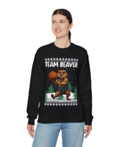 Team Beaver Ugly Christmas Sweatshirt Womens