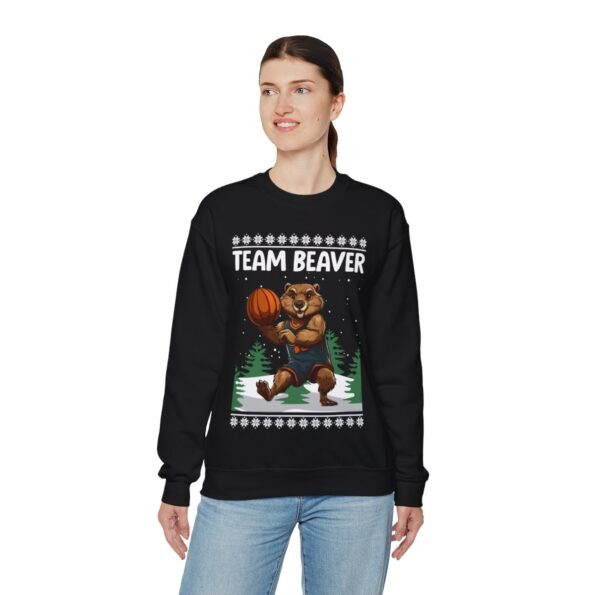 Team Beaver Ugly Christmas Sweatshirt Womens