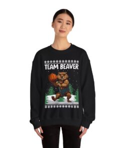 Alternative view of Team Beaver Ugly Christmas Sweatshirt Womens