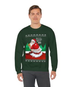 Alternative view of Naughty Santa Going Toilet Men's Ugly Christmas Sweatshirt
