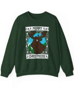 Moose Womens Ugly Christmas Sweatshirt