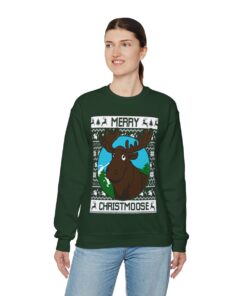 Moose Womens Ugly Christmas Sweatshirt