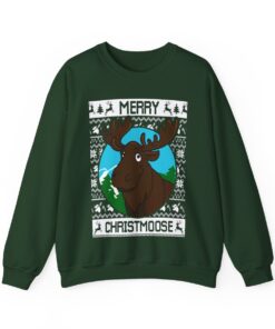 Moose Womens Ugly Christmas Sweatshirt