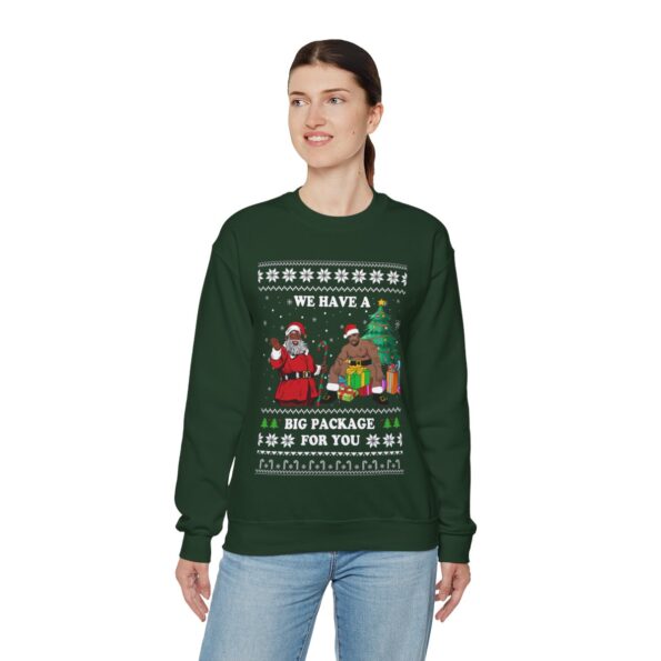Black Santa Barry Wood Ugly Christmas Sweatshirt Womens