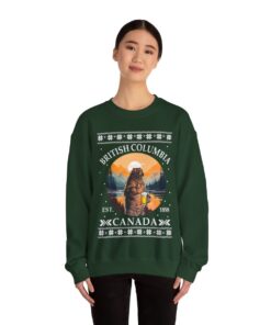 Grizzly Bear Holding Beer Ugly Christmas Sweatshirt For Women