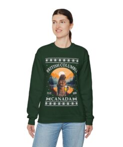 Alternative view of Grizzly Bear Holding Beer Ugly Christmas Sweatshirt For Women