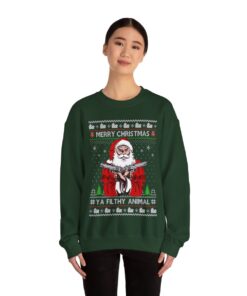 Merry Christmas Ya Filthy Animal Women's Ugly Christmas Sweatshirt