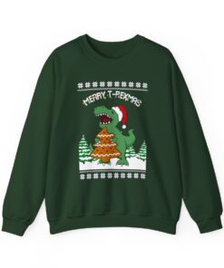 T-Rex Eating Christmas Cookies Christmas Sweatshirt Ugly