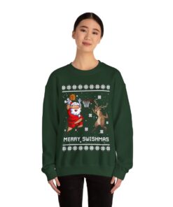 Merry Swishmas Santa Reindeer Women's Ugly Christmas Sweater