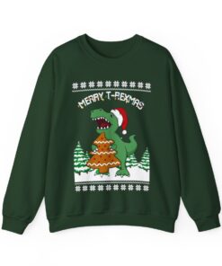 T-Rex Christmas Cookies Ugly Christmas Sweatshirt Womens