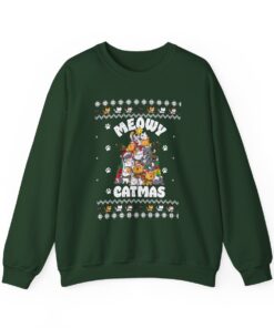 Meowy Catmas Christmas Sweatshirt Ugly For Unisex