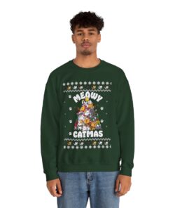 Cat Christmas Tree Christmas Sweatshirt For Men