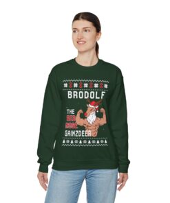 Reindeer Swoleman Ugly Christmas Sweatshirt Womens