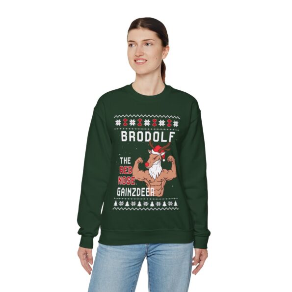 Reindeer Swoleman Ugly Christmas Sweatshirt Womens
