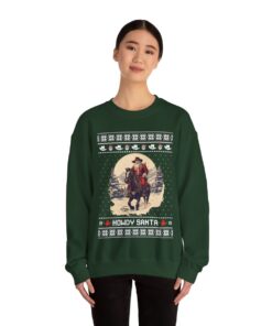 Alternative view of Howdy Santa Cowboy Ugly Christmas Sweatshirt For Women