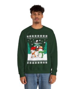 Alternative view of Naughty Couple Snowman Christmas Sweatshirt For Men