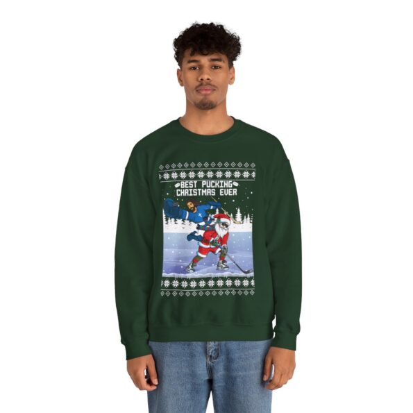Santa Jesus Hockey Christmas Sweatshirt For Men