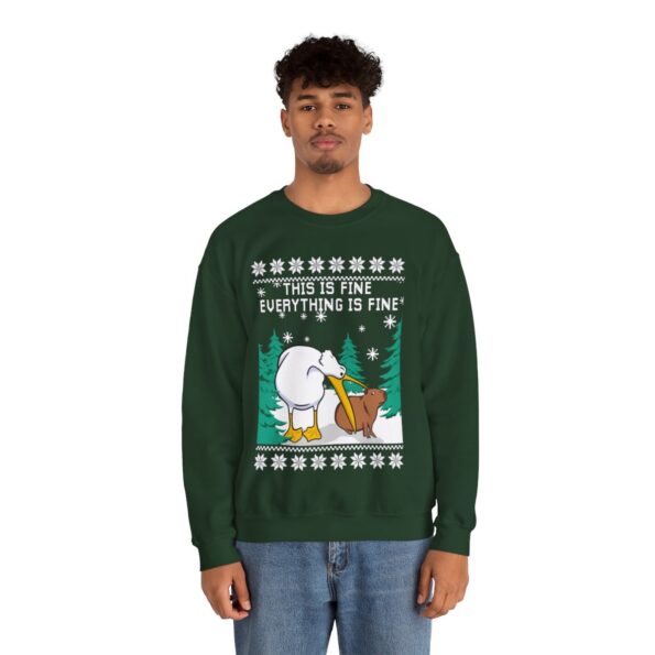 Everything Is Fine Capybara Christmas Sweatshirt For Men